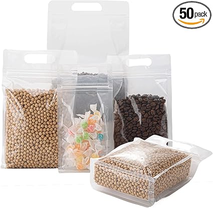 Clear Resealable Stand-Up Pouches with Handle