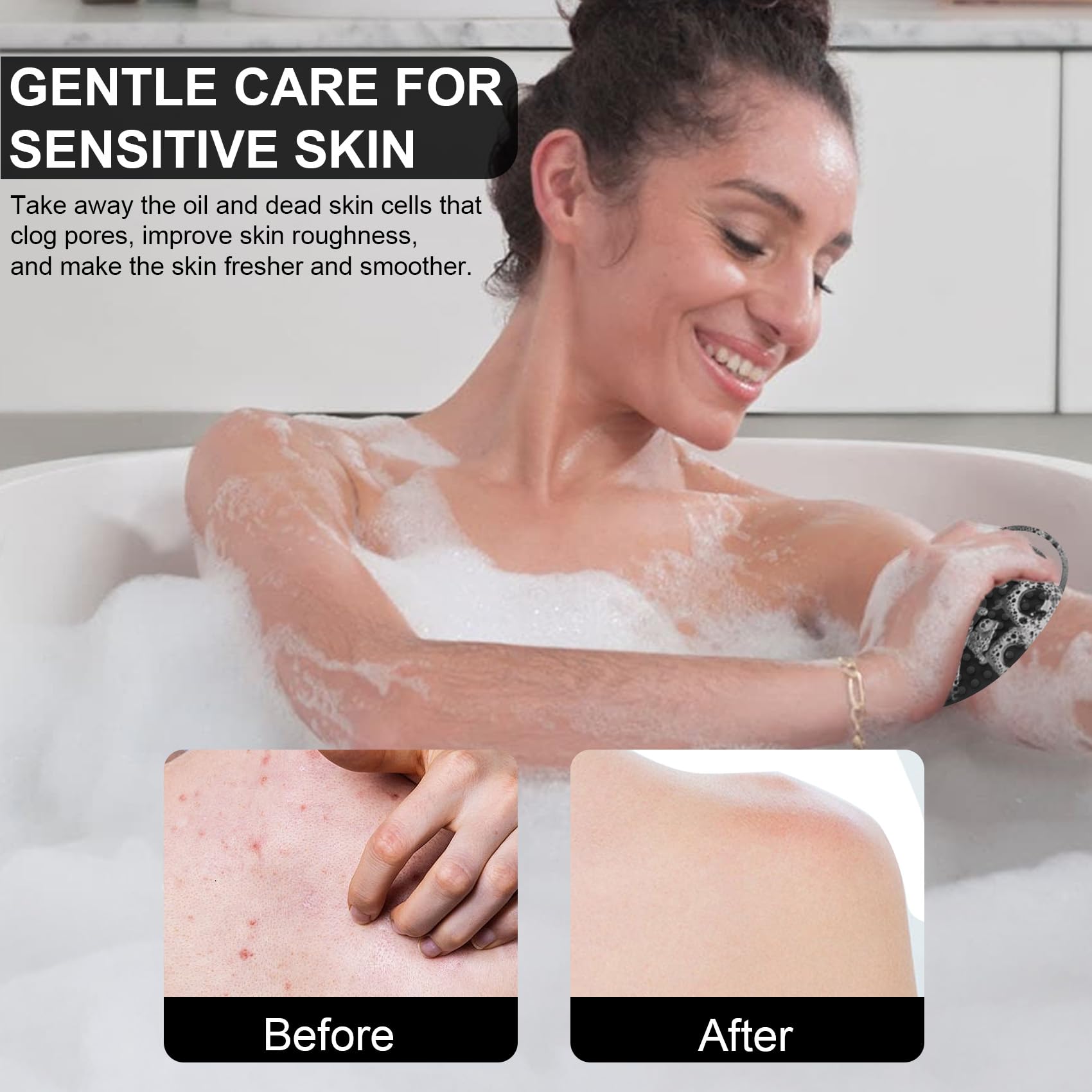 Gentle Dual-Action Silicone Body Scrubber