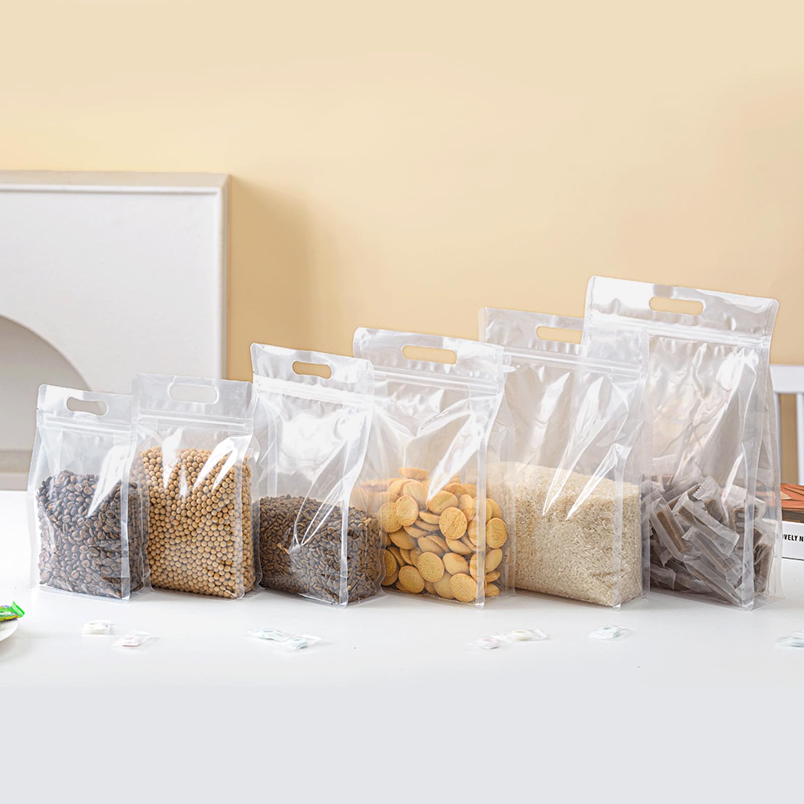 Clear Resealable Stand-Up Pouches with Handle