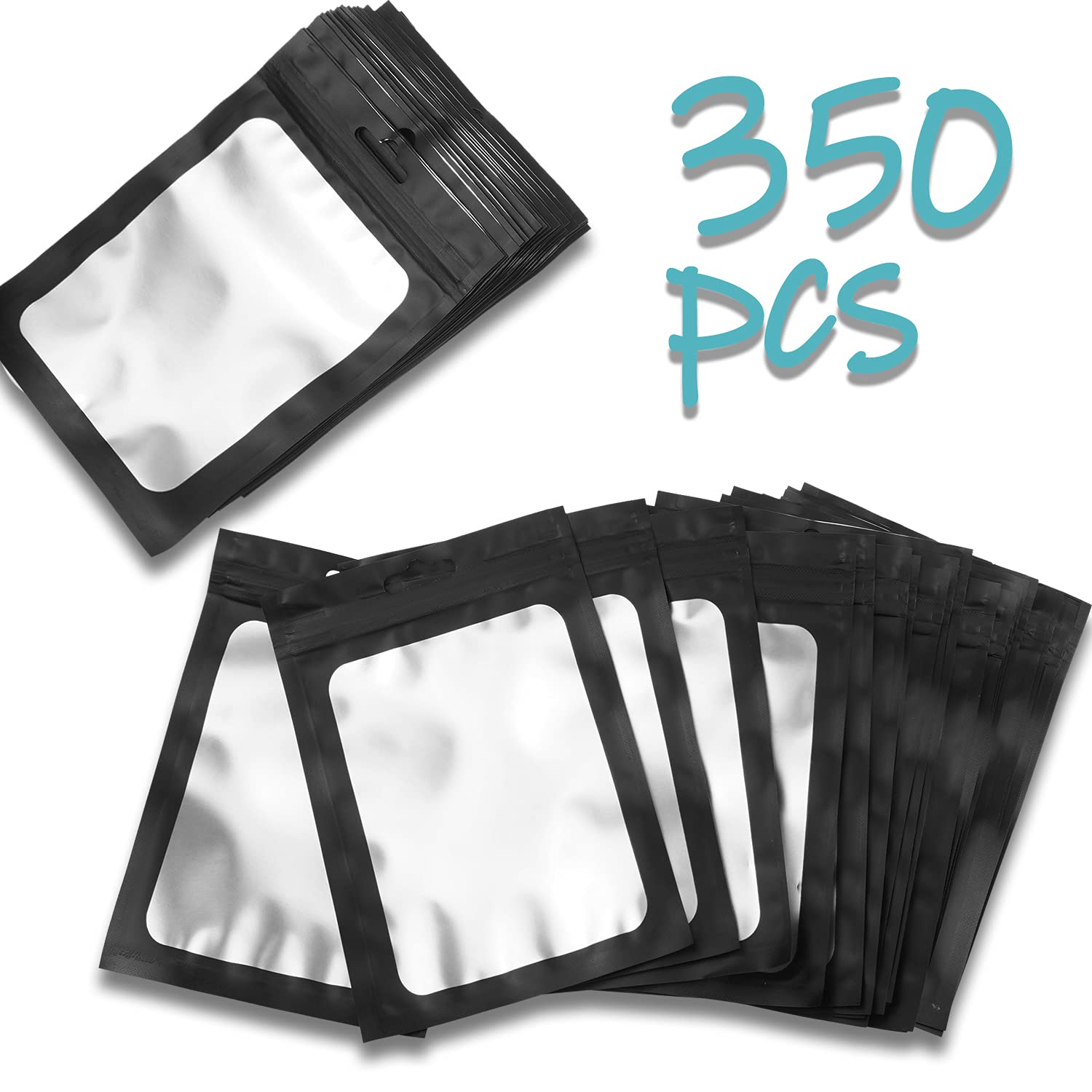 Black Resealable Storage Bags with Clear Window