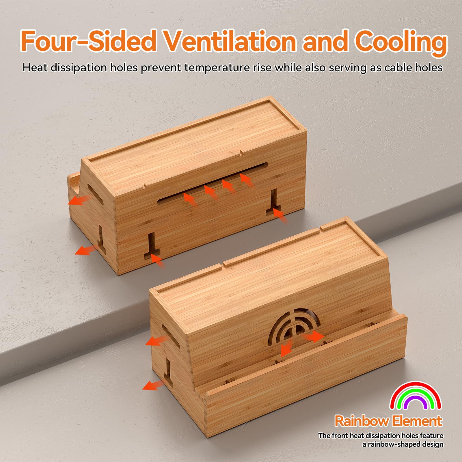 Elegant Bamboo Cable Management Box