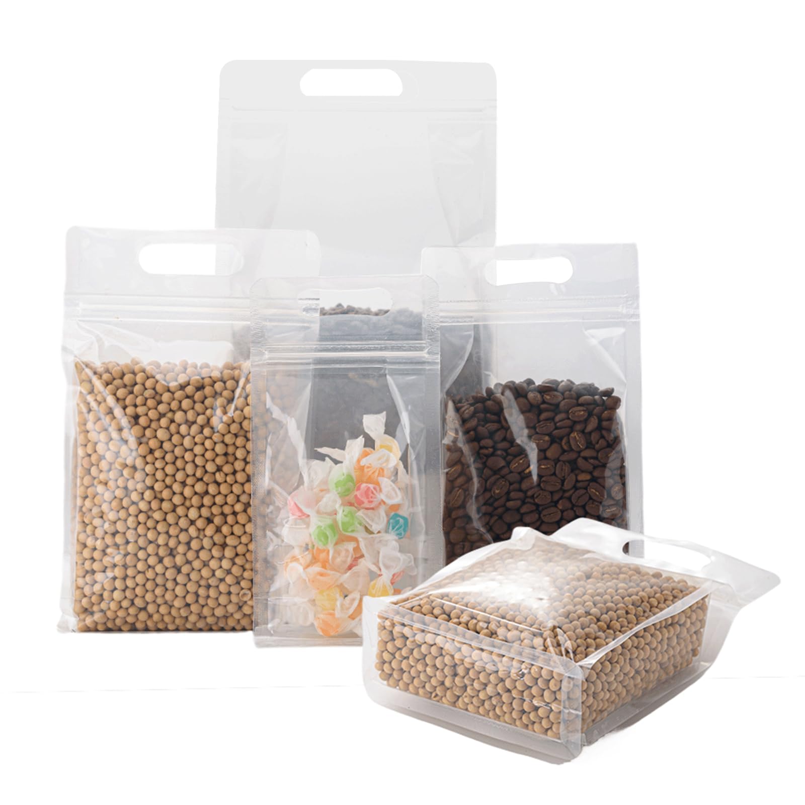 Clear Resealable Stand-Up Pouches with Handle