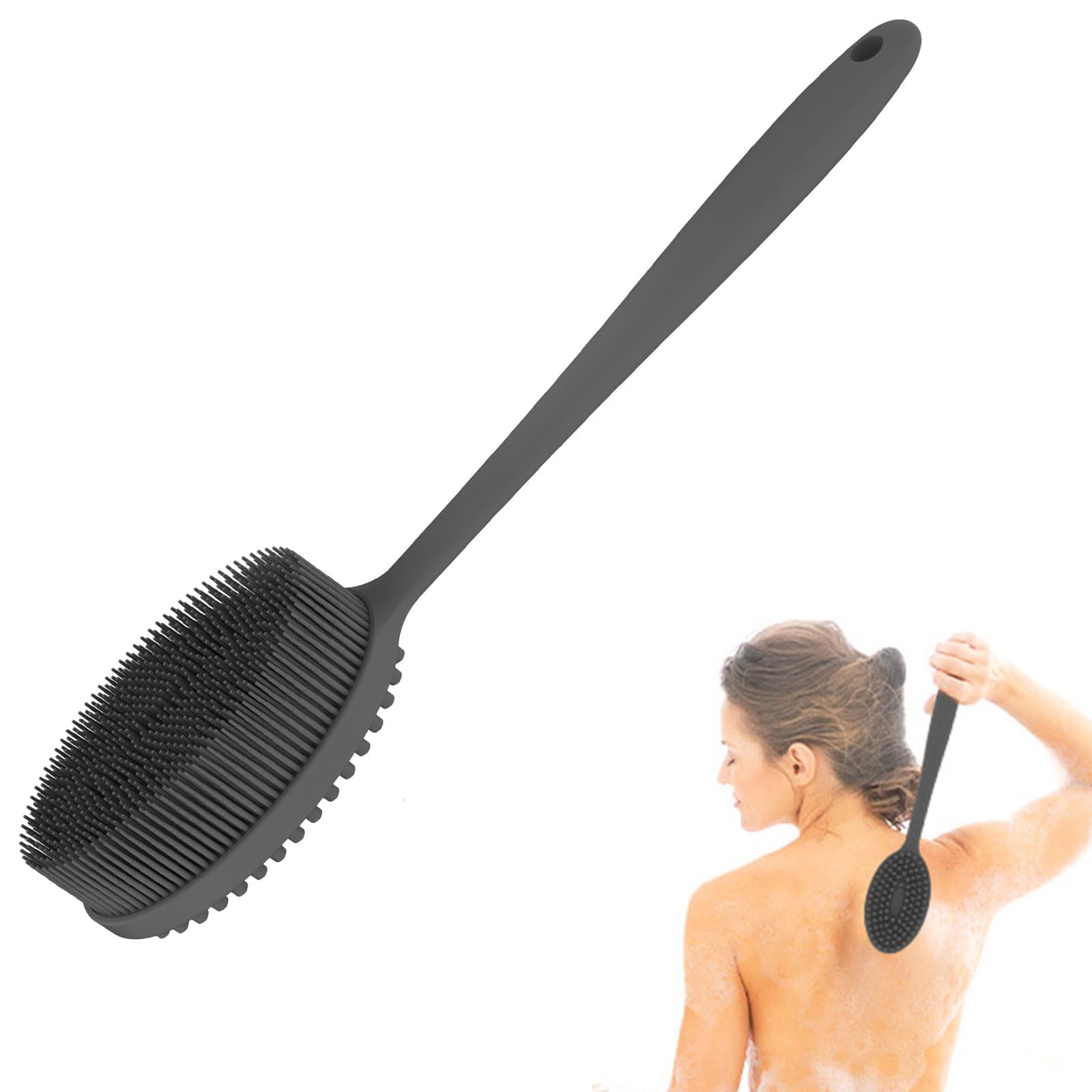 Dual-Sided Silicone Body and Back Scrubber