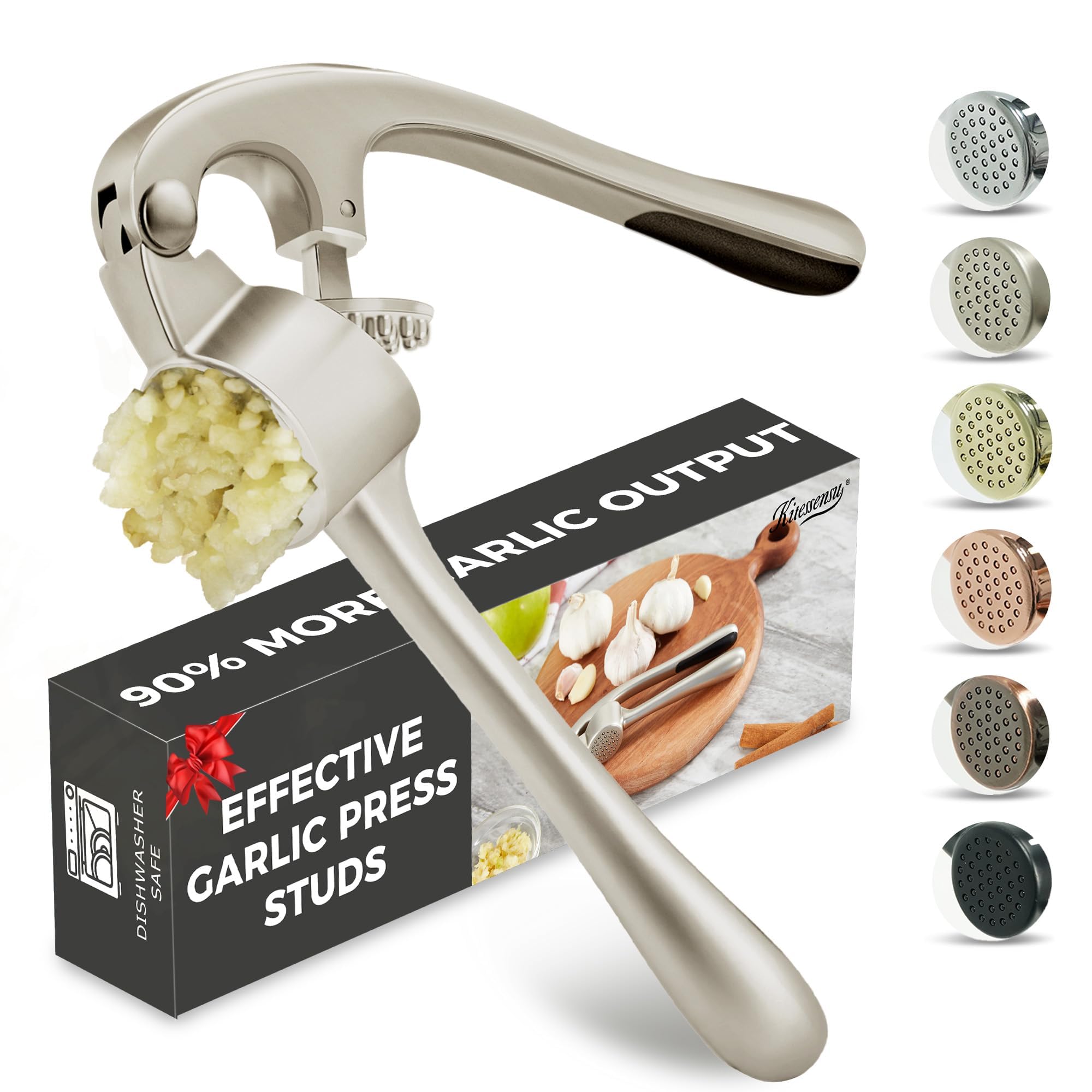 Stainless Steel Garlic Press & Herb Scissors Set