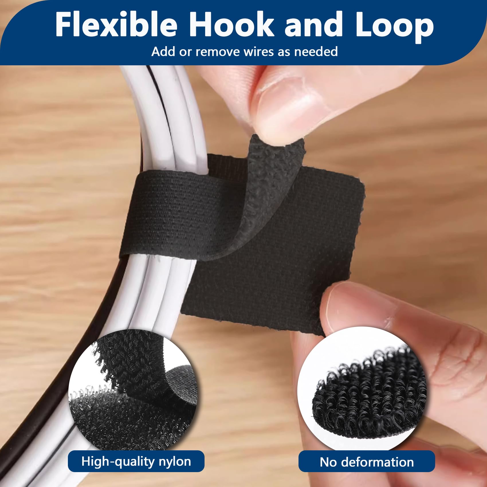 Self-Adhesive Hook & Loop Cable Ties