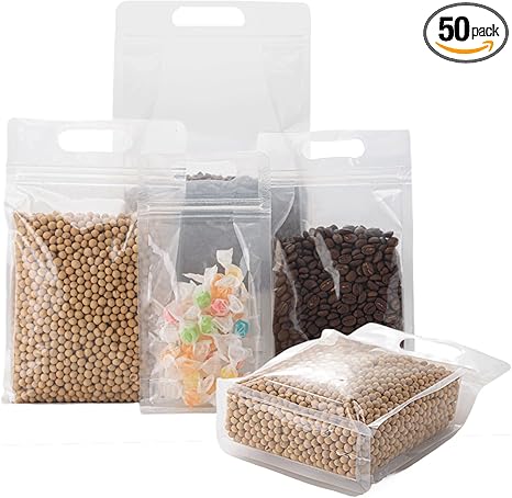 Clear Resealable Stand-Up Pouches with Handle