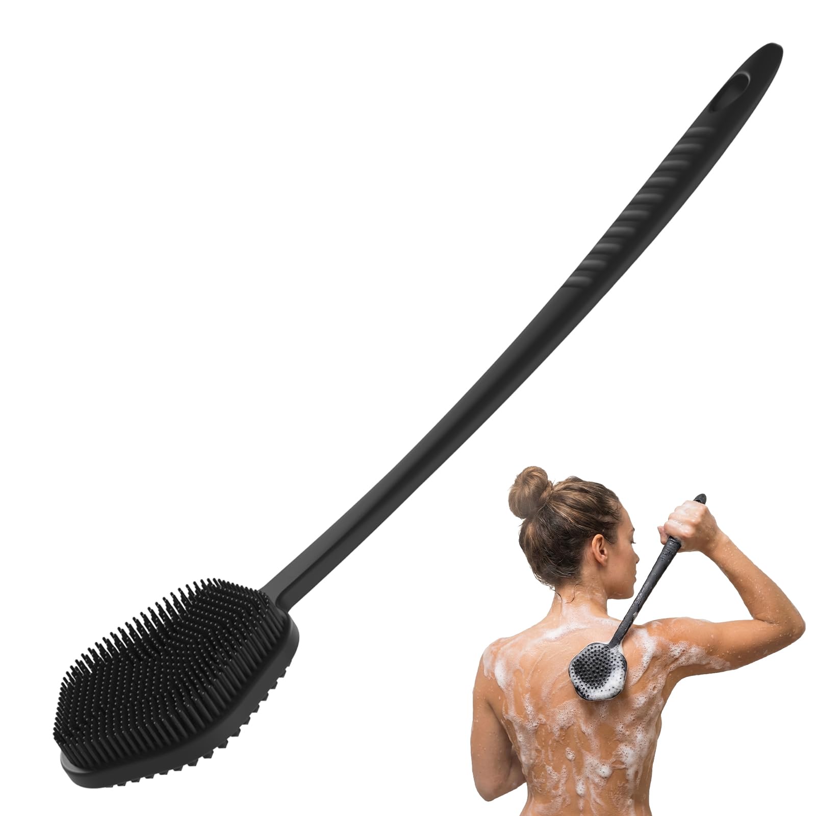 Dual-Sided Silicone Body and Back Scrubber