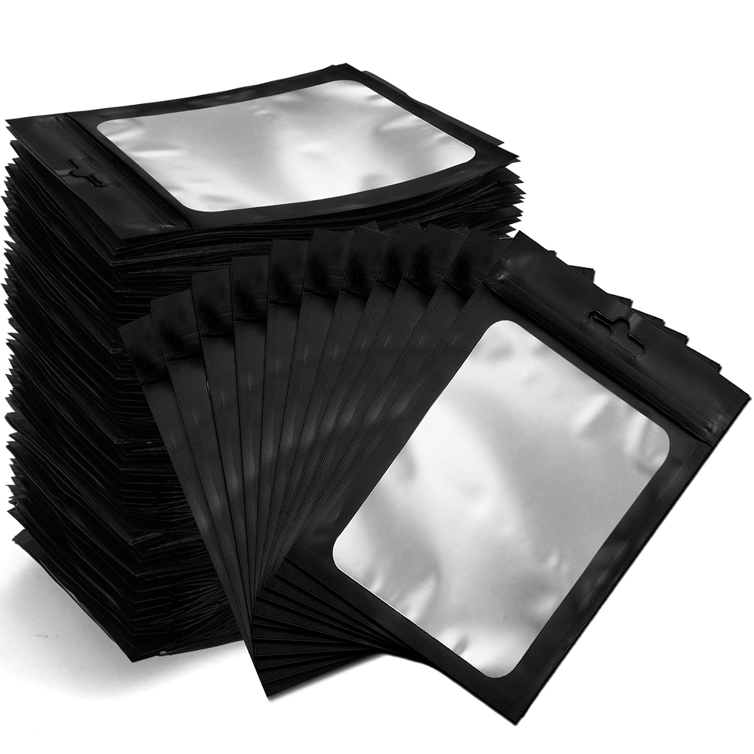 Black Resealable Storage Bags with Clear Window
