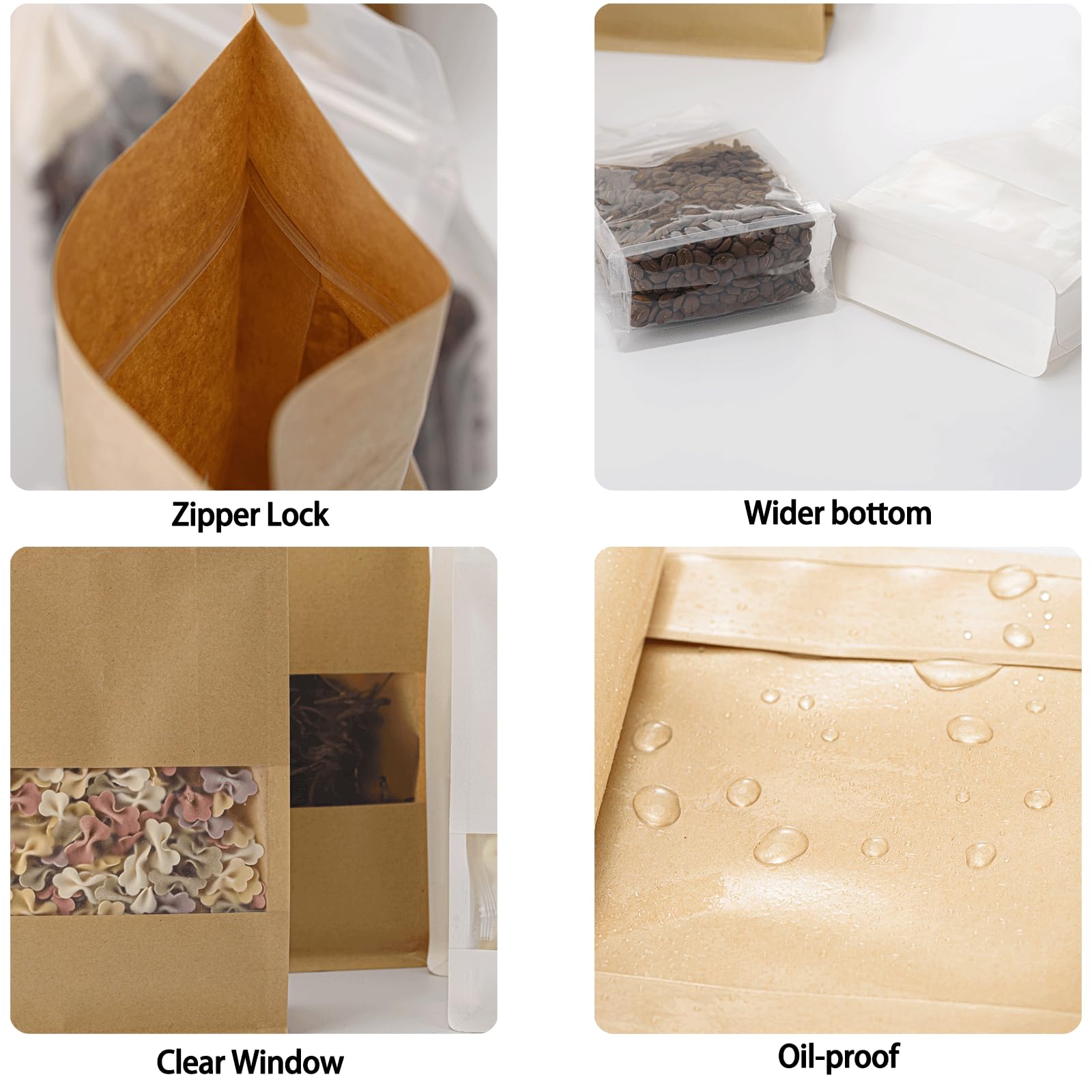 Clear Resealable Stand-Up Pouches with Handle