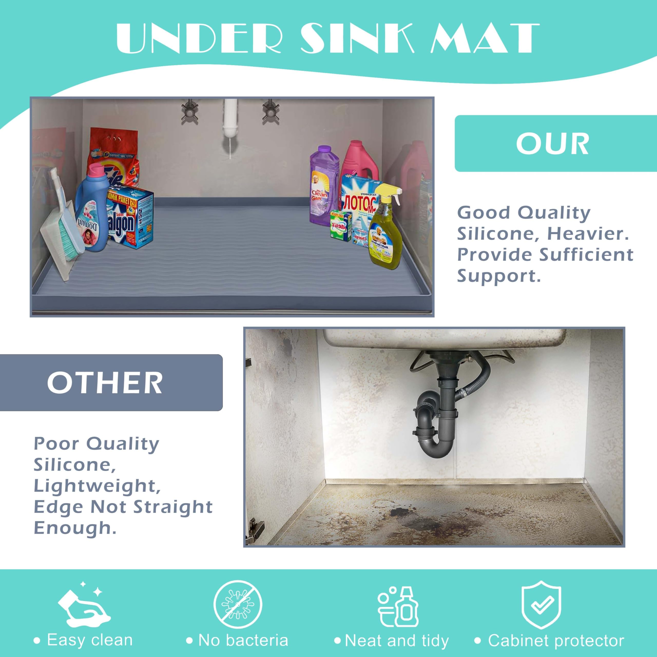 Elegant Silicone Under-Sink Cabinet Liner