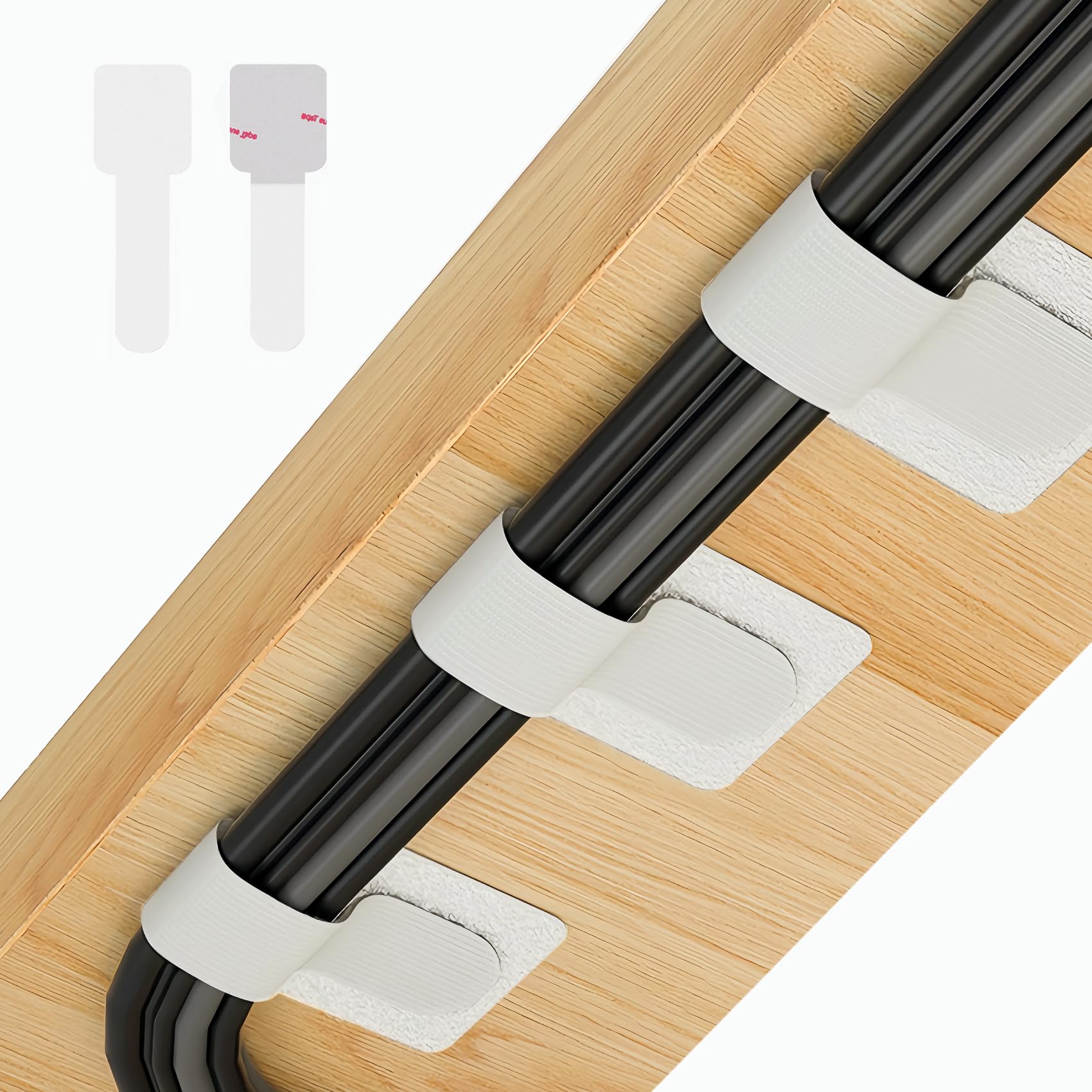 Adhesive White Silicone Cable Organizers