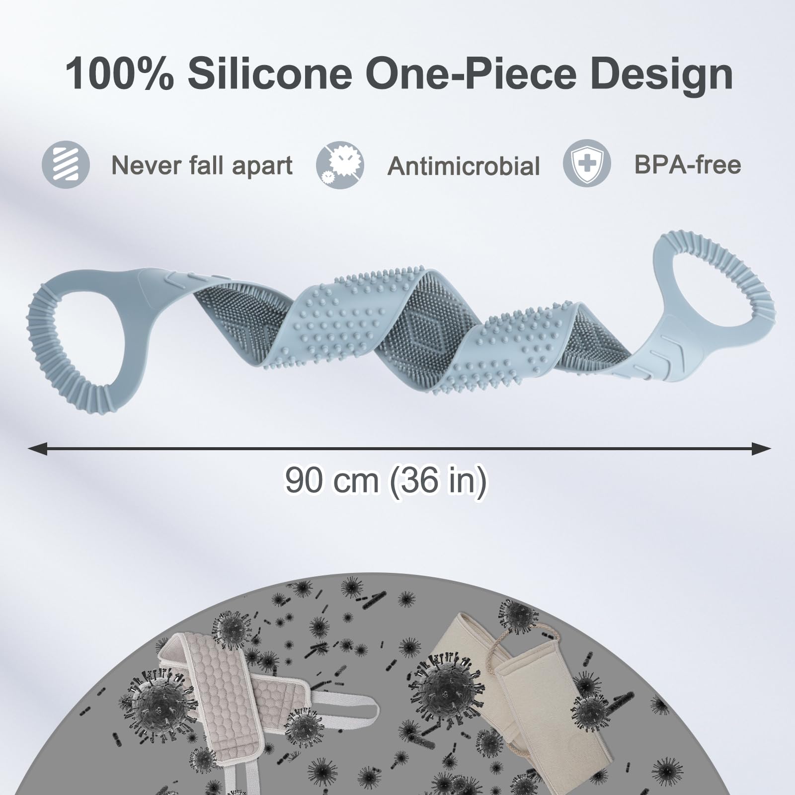 Dual-Sided Silicone Back Exfoliator