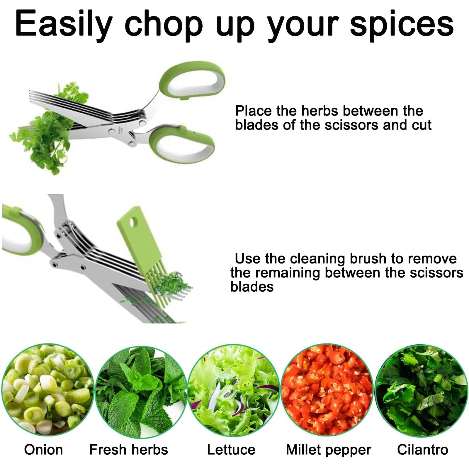 Stainless Steel Garlic Press & Herb Scissors Set
