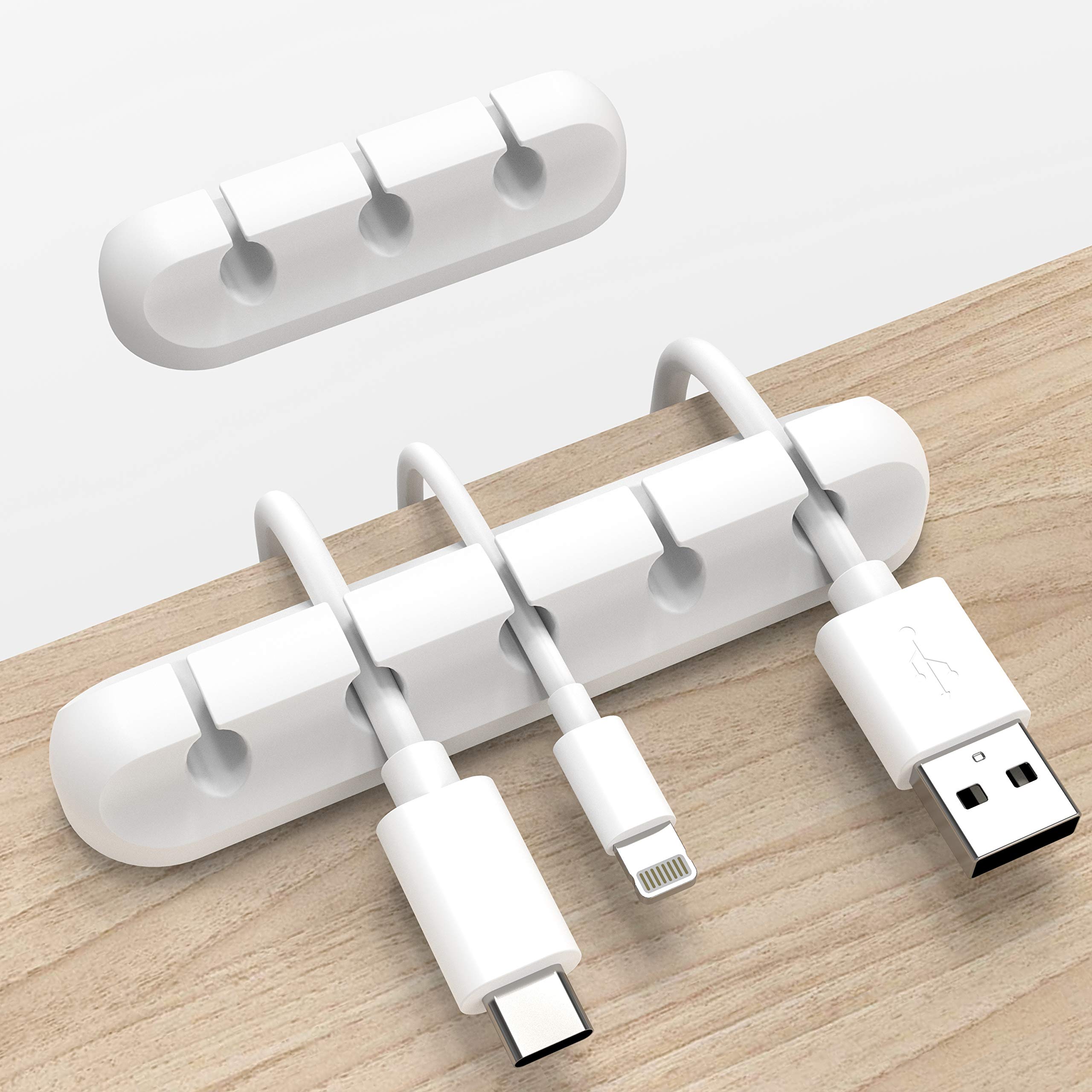 Adhesive White Silicone Cable Organizers