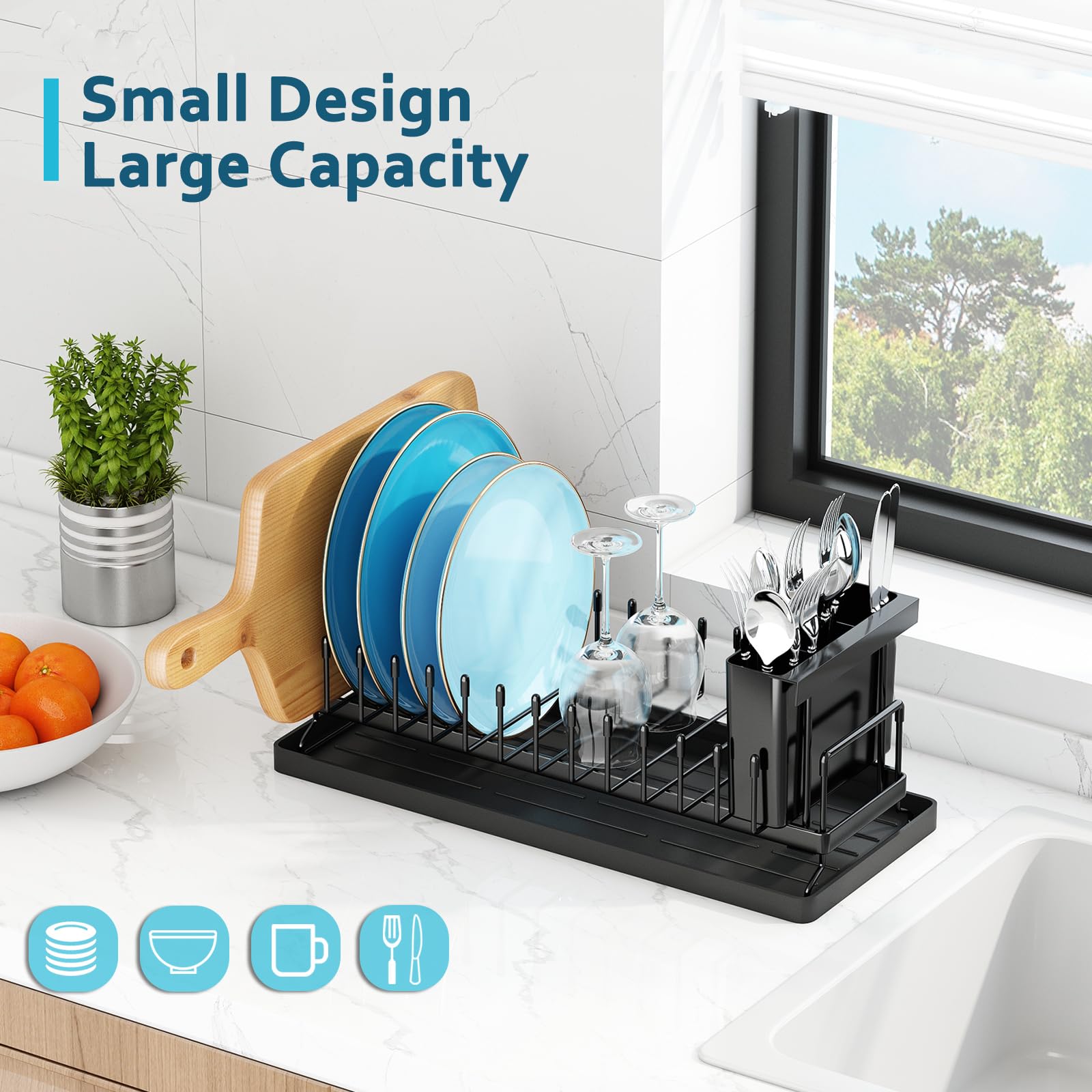 Stainless Steel Dish Rack with Silicone Mat