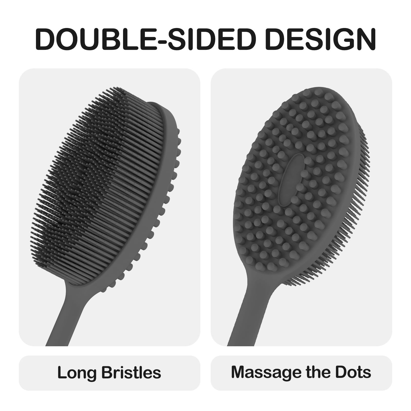 Dual-Sided Silicone Body and Back Scrubber