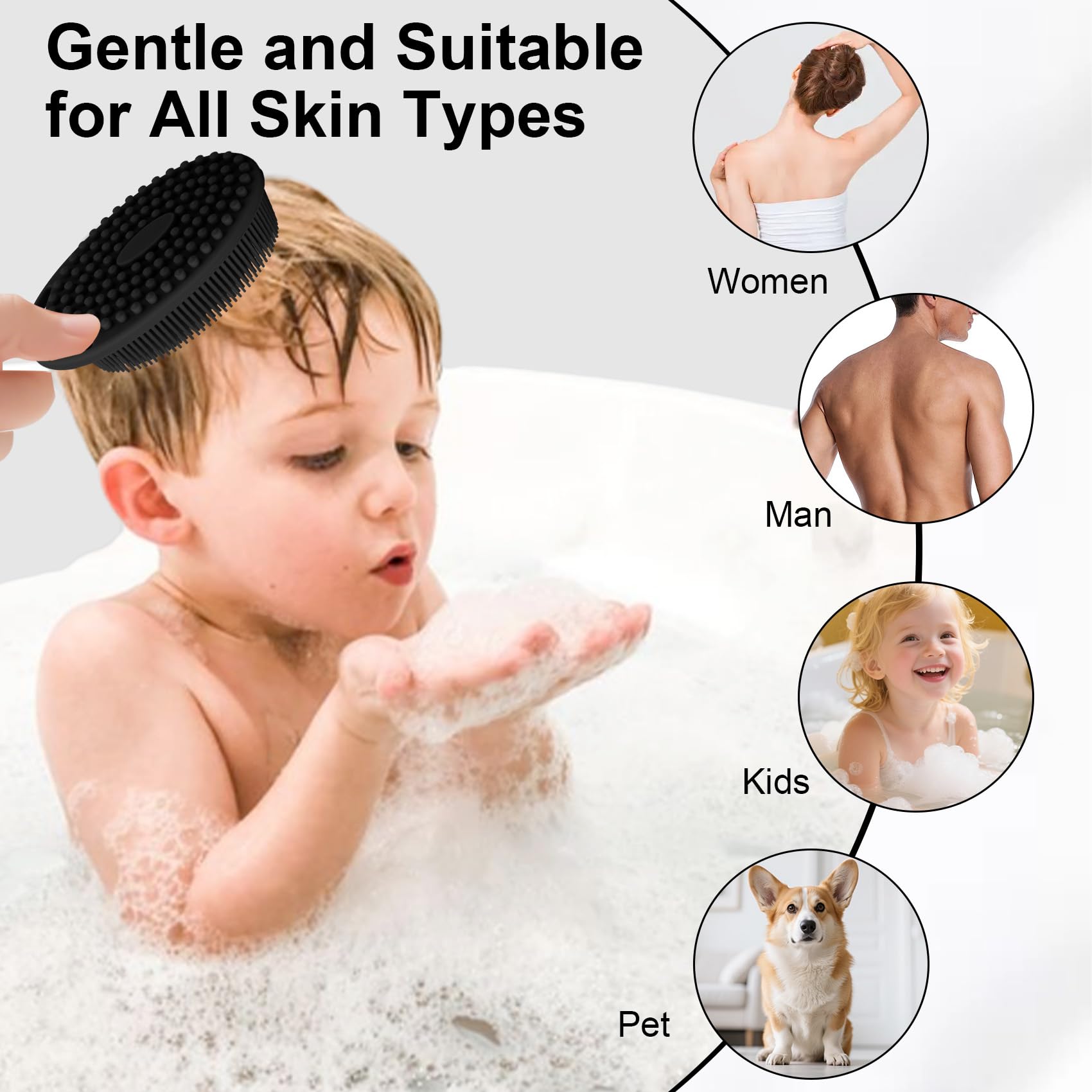 Gentle Dual-Action Silicone Body Scrubber