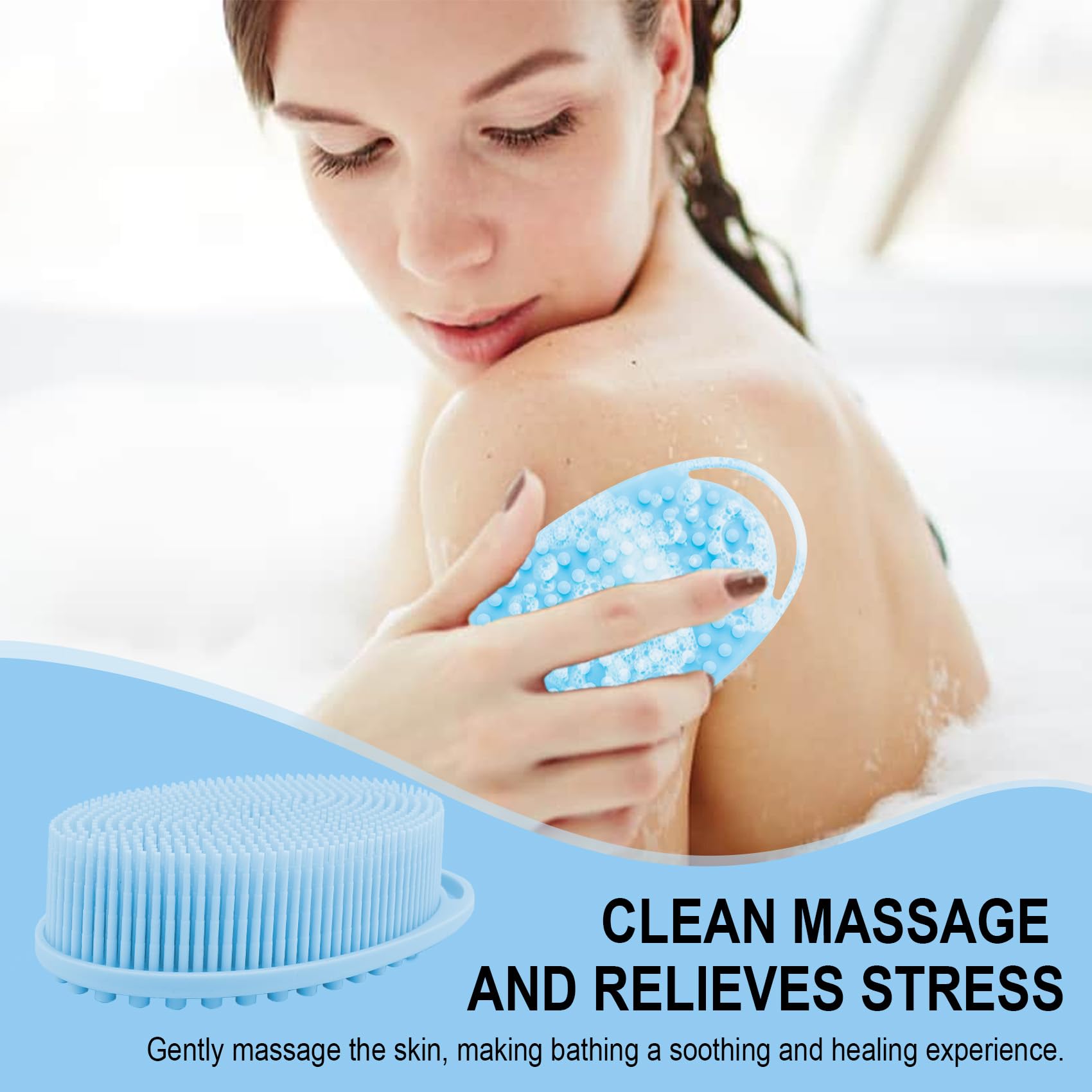 Gentle Dual-Action Silicone Body Scrubber