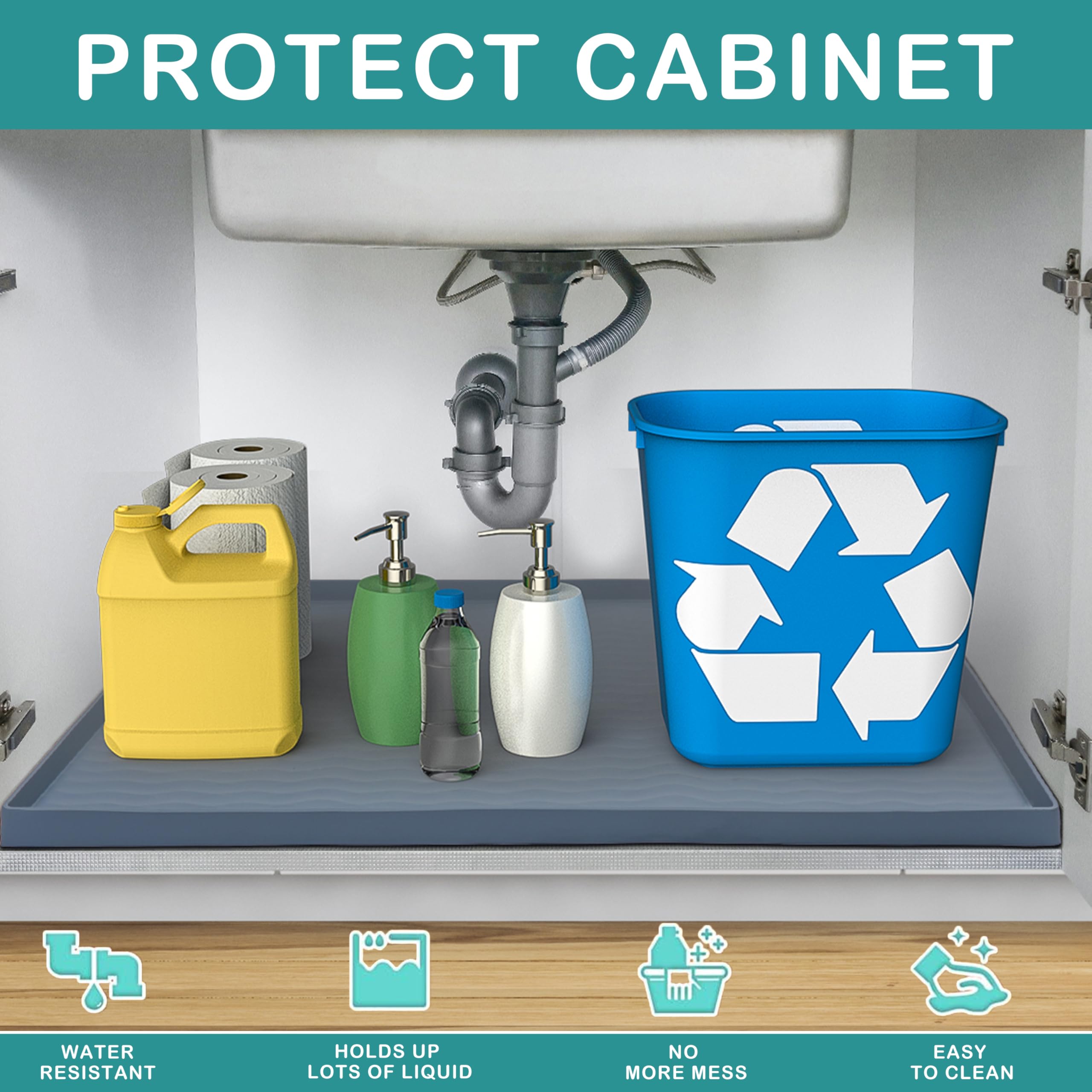 Elegant Silicone Under-Sink Cabinet Liner