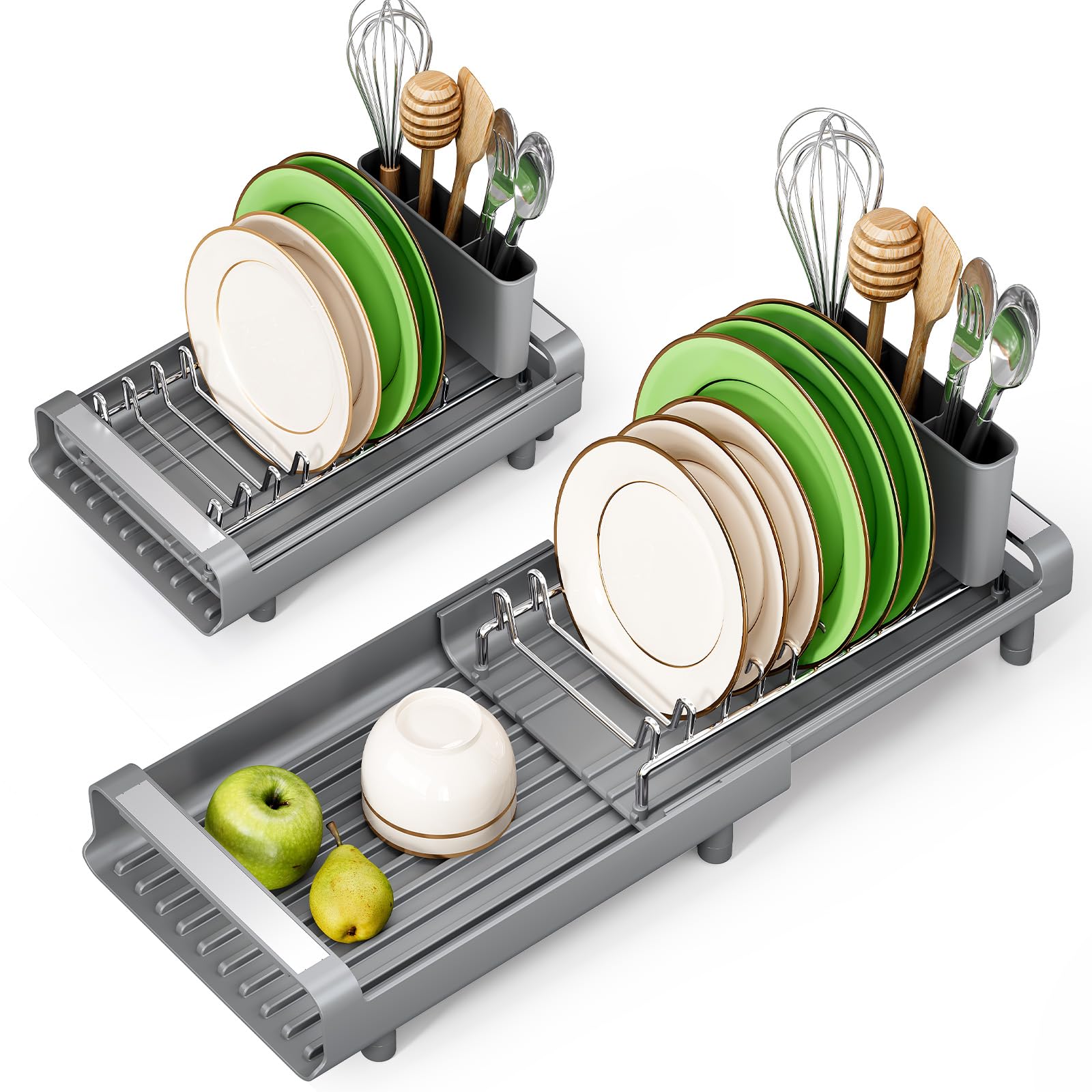 Stainless Steel Dish Rack with Silicone Mat