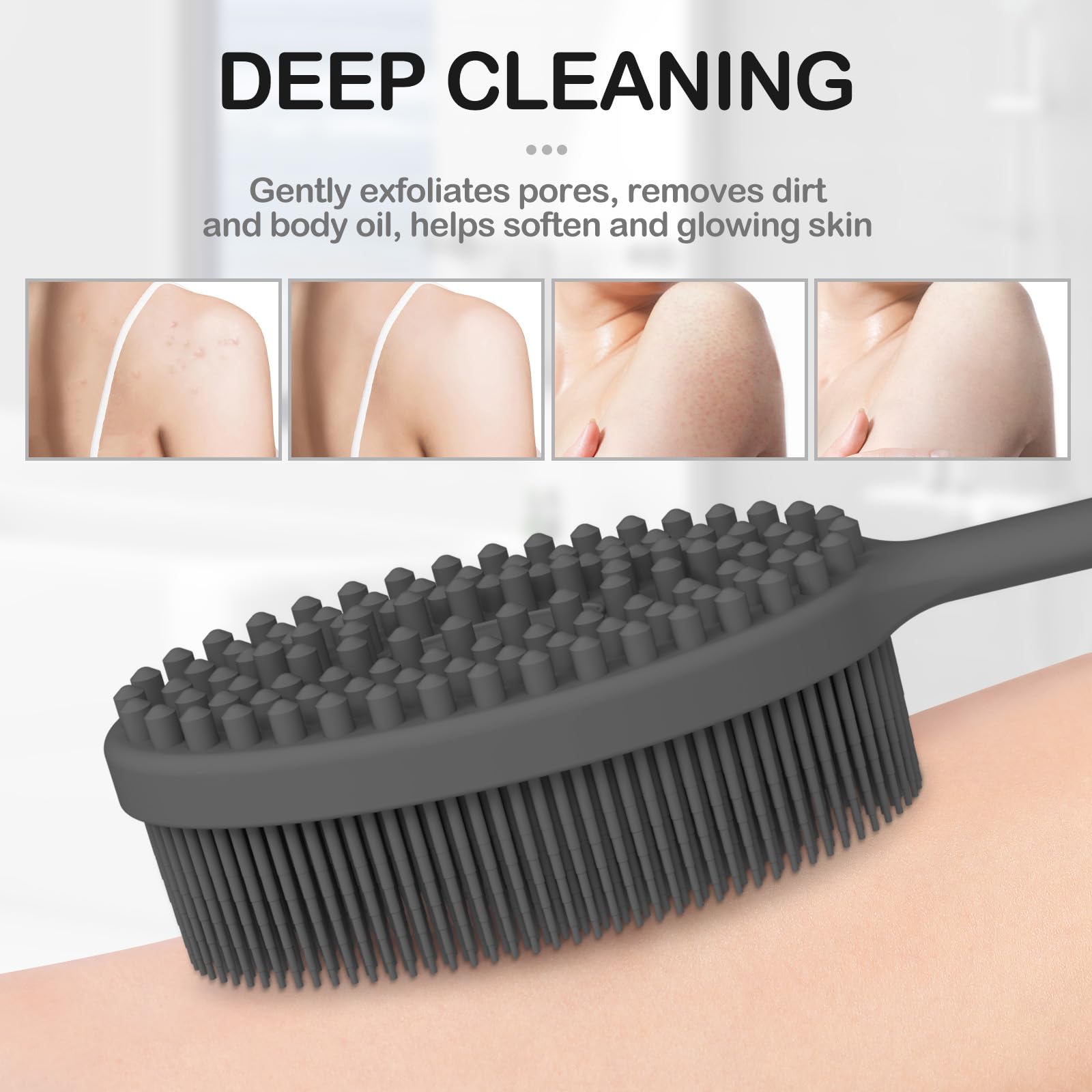 Dual-Sided Silicone Body and Back Scrubber