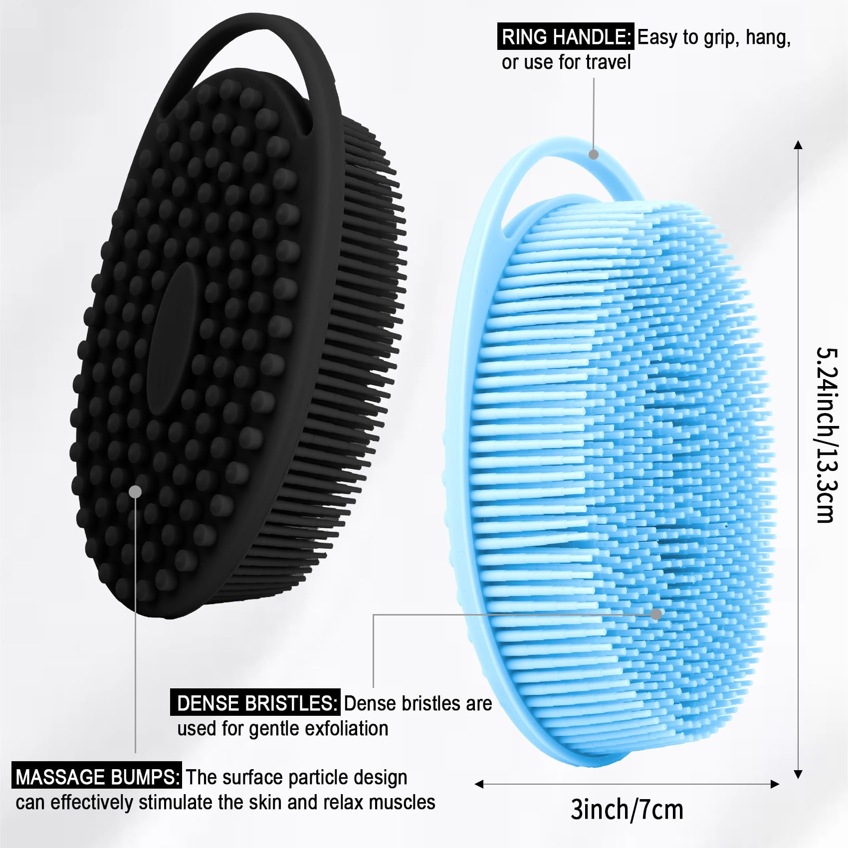 Gentle Dual-Action Silicone Body Scrubber