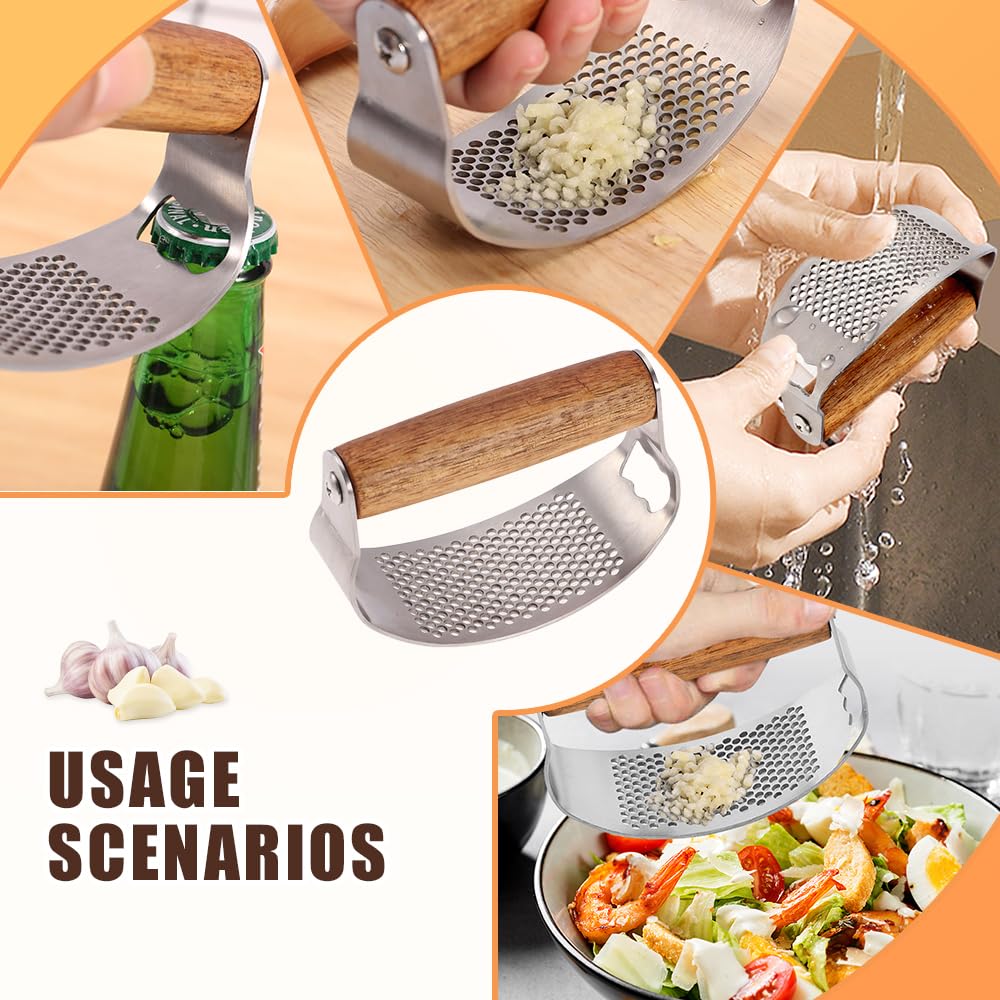 Stainless Steel Garlic Rocker with Ergonomic Handle