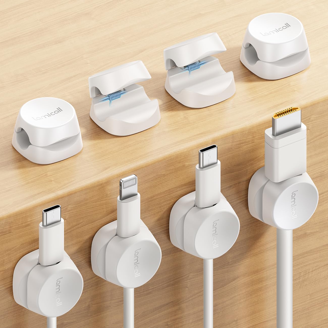 Adhesive White Silicone Cable Organizers
