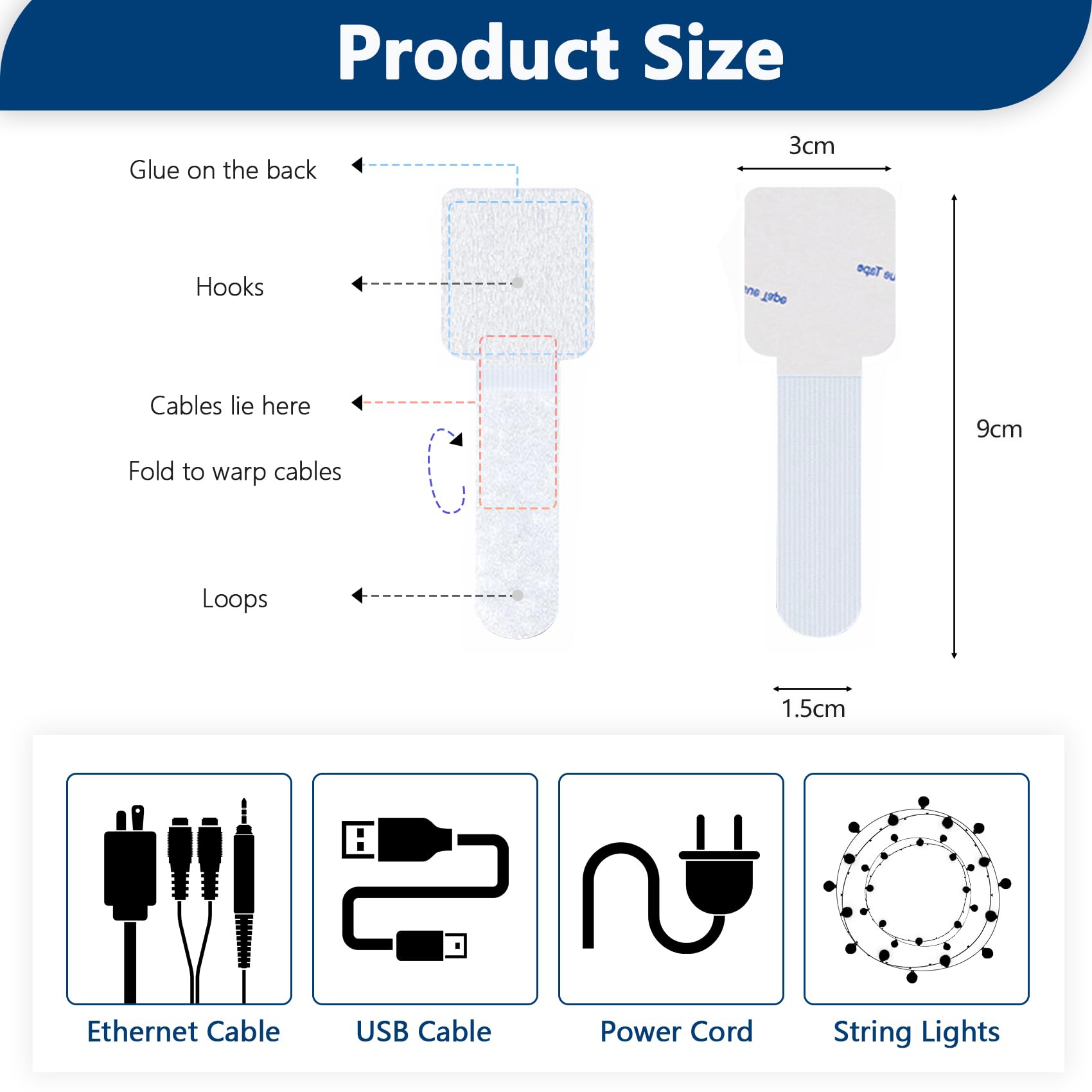 Self-Adhesive Hook & Loop Cable Ties