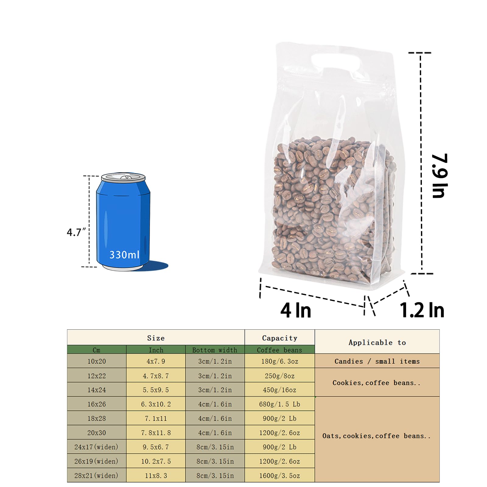 Clear Resealable Stand-Up Pouches with Handle