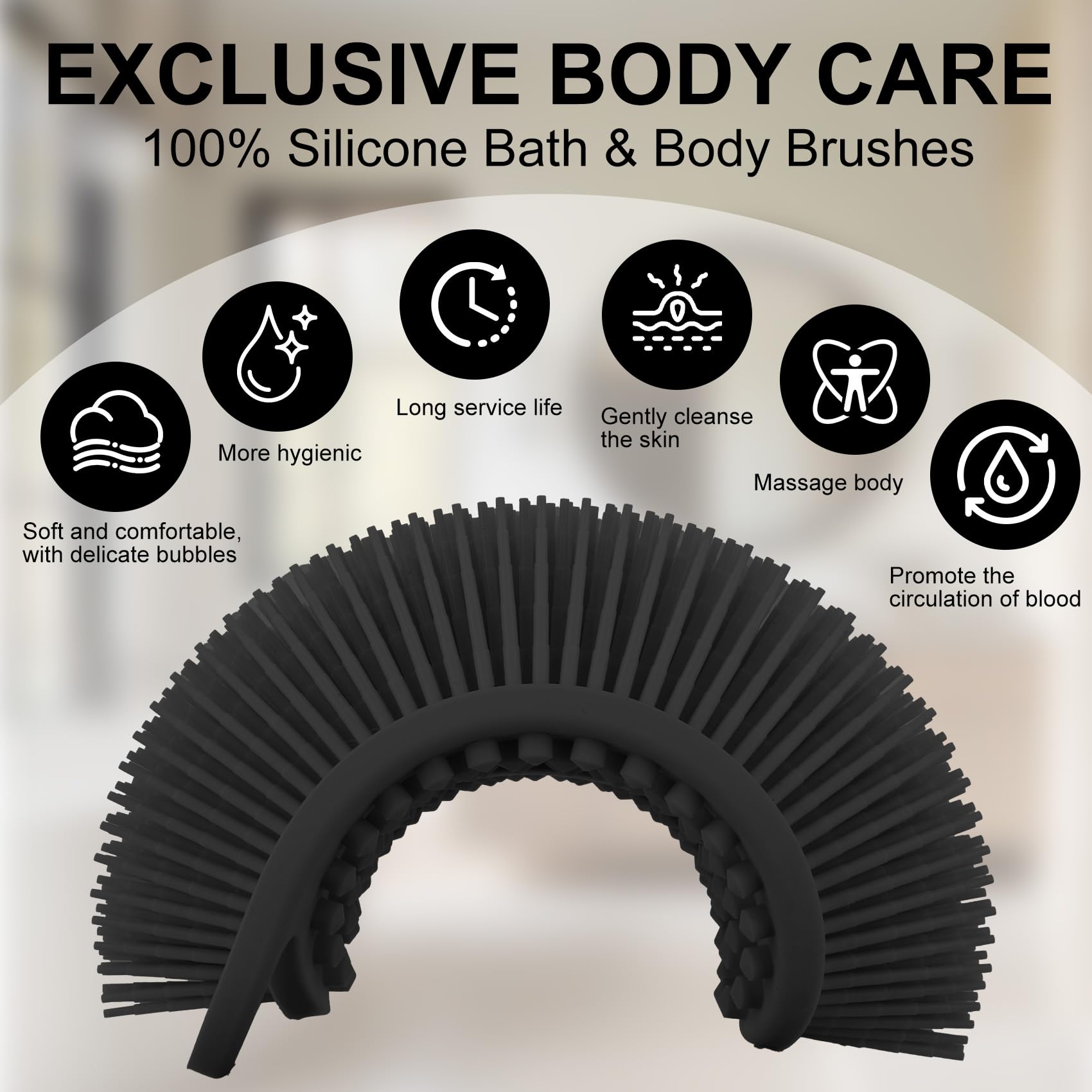 Gentle Dual-Action Silicone Body Scrubber