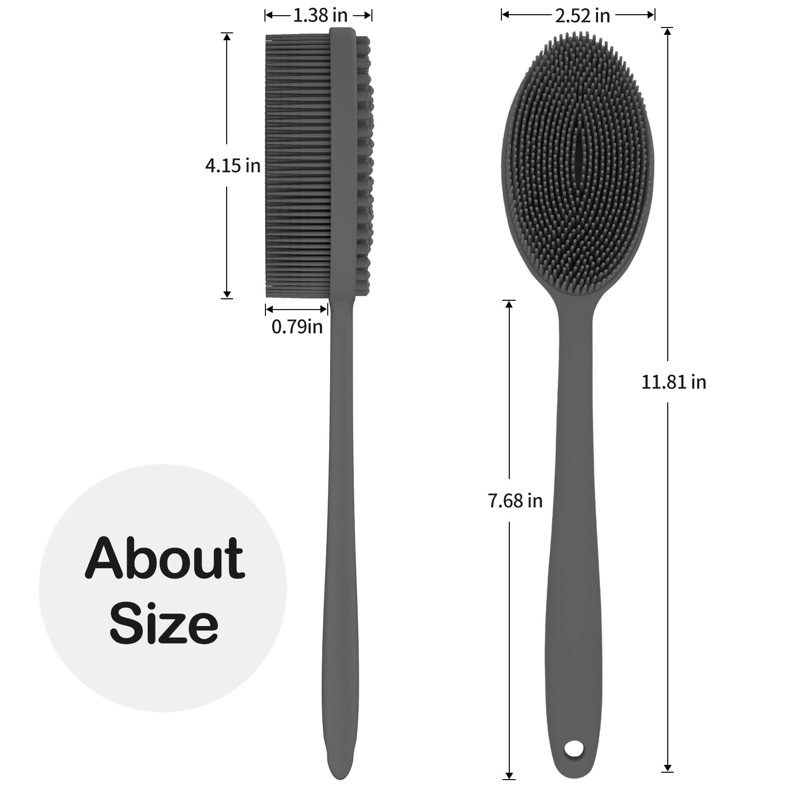 Dual-Sided Silicone Body and Back Scrubber