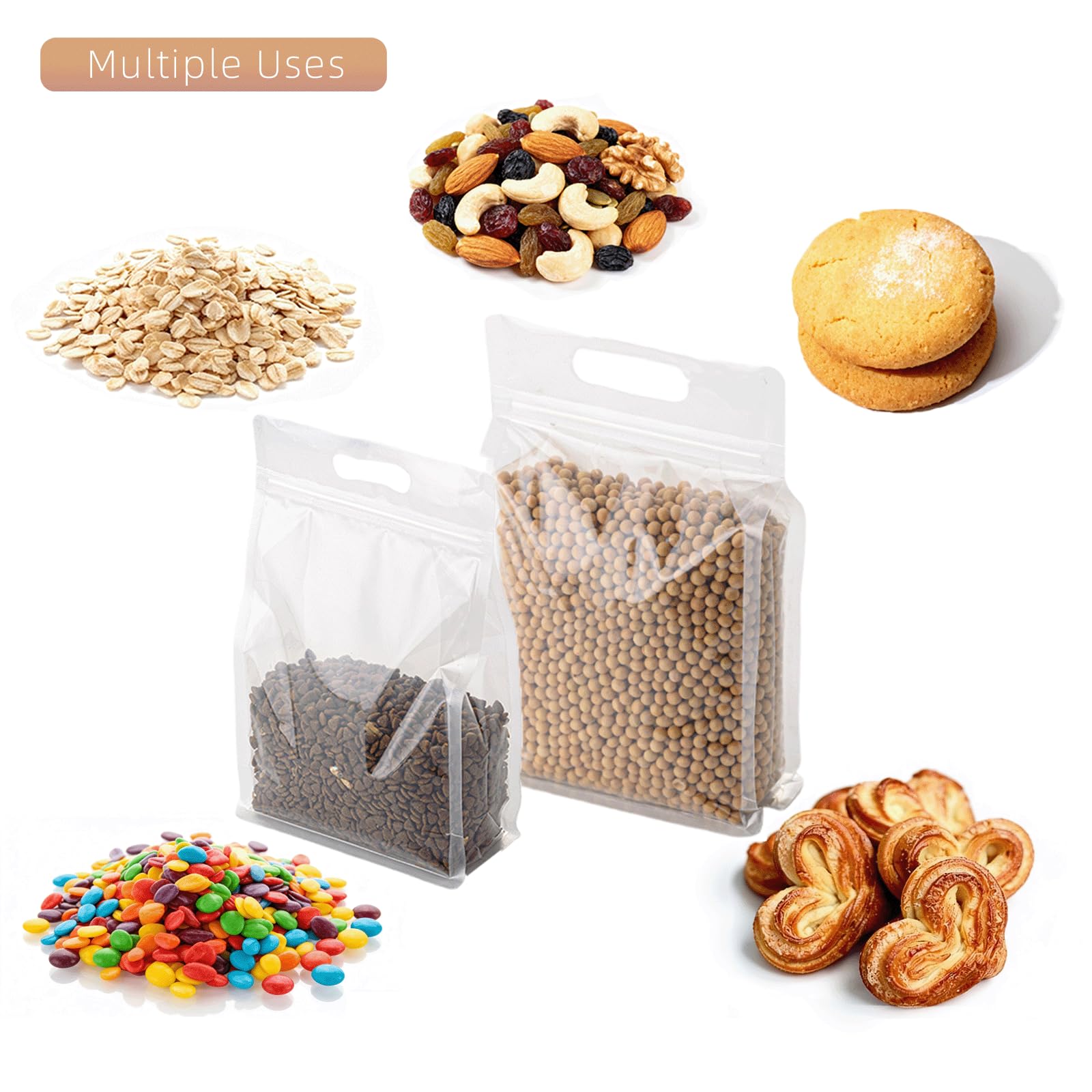 Clear Resealable Stand-Up Pouches with Handle
